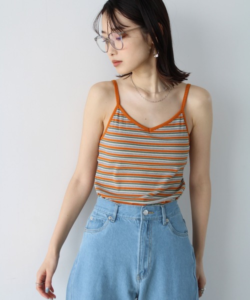 GeeRA（ジーラ）の「カップ付テレコリブキャミソール（キャミソール・レディース・ブラック/サックスブルー/オレンジ/ライトグリーン/ピンクベージュ・MEDIUM）」の20枚目の写真