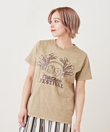 CUBE SUGAR（キューブシュガー）の「カットソーピグメント染半袖グラフィックTシャツ（Tシャツ/カットソー）」
