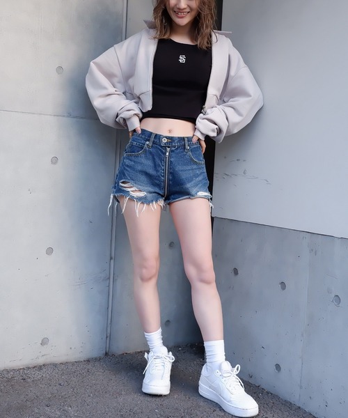 SPIRALGIRL(スパイラルガール)の「ワンポイントアイコンロゴちびTシャツ(Tシャツ/カットソー・レディース・ブラック/パープル/オフホワイト/イエロー・FREE)」の16枚目の写真