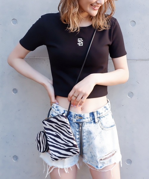 SPIRALGIRL(スパイラルガール)の「ワンポイントアイコンロゴちびTシャツ(Tシャツ/カットソー・レディース・ブラック/パープル/オフホワイト/イエロー・FREE)」の10枚目の写真