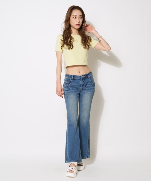 SPIRALGIRL(スパイラルガール)の「ワンポイントアイコンロゴちびTシャツ(Tシャツ/カットソー・レディース・ブラック/パープル/オフホワイト/イエロー・FREE)」の22枚目の写真