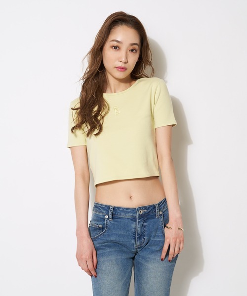 SPIRALGIRL(スパイラルガール)の「ワンポイントアイコンロゴちびTシャツ(Tシャツ/カットソー・レディース・ブラック/パープル/オフホワイト/イエロー・FREE)」の20枚目の写真