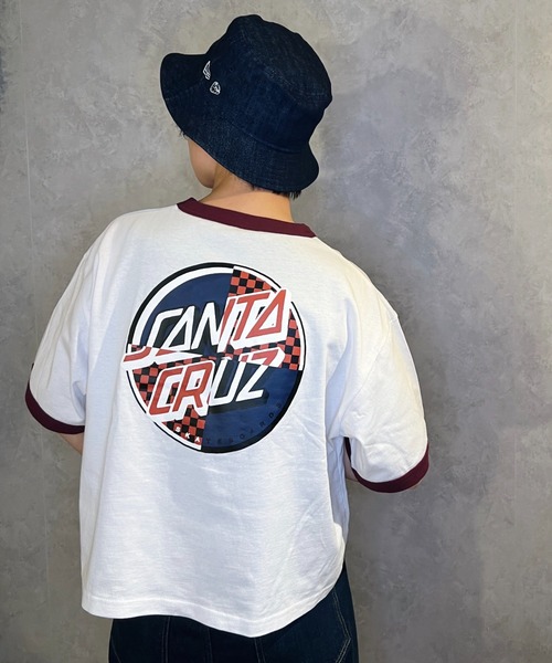 ムラサキスポーツ by 光永(ムラサキスポーツバイヒナタ)の「【ZOZOタウン限定アイテム】SANTACRUZ/サンタクルーズ × 光永(ひなた)監修アイテム ルーズシルエット リンガーTシャツ/バックプリントTシャツ 502221449(Tシャツ/カットソー・レディース・ホワイト/ライトブルー/ブラック/グリーン・M/L)」の2枚目の写真
