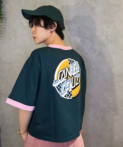 ムラサキスポーツ by 光永(ムラサキスポーツバイヒナタ)の「【ZOZOタウン限定アイテム】SANTACRUZ/サンタクルーズ × 光永(ひなた)監修アイテム ルーズシルエット リンガーTシャツ/バックプリントTシャツ 502221449(Tシャツ/カットソー・レディース・ホワイト/ライトブルー/ブラック/グリーン・M/L)」の3枚目の写真