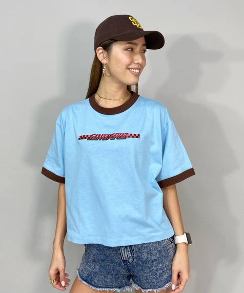 ムラサキスポーツ by 光永(ムラサキスポーツバイヒナタ)の「【ZOZOタウン限定アイテム】SANTACRUZ/サンタクルーズ × 光永(ひなた)監修アイテム ルーズシルエット リンガーTシャツ/バックプリントTシャツ 502221449(Tシャツ/カットソー・レディース・ホワイト/ライトブルー/ブラック/グリーン・M/L)」の5枚目の写真