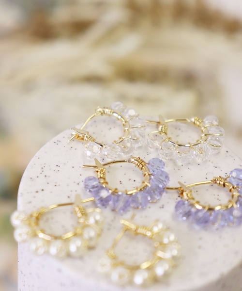 Monocoro toppi（モノコロトッピ）の「パール ビーズ フープピアス