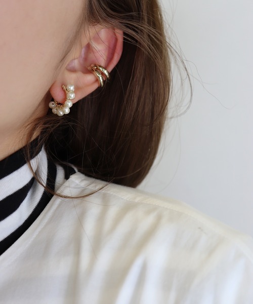 NikoNiko パールピアス 両耳用 shopnikoniko ピアス 5連 パールピアス 揺れる 両耳 レディース
