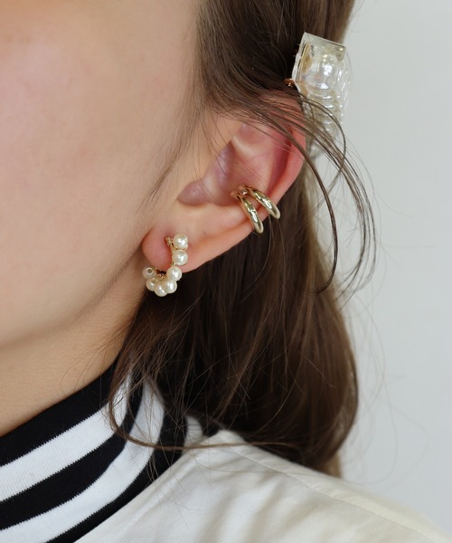 Monocoro toppi（モノコロトッピ）の「パール ビーズ フープピアス