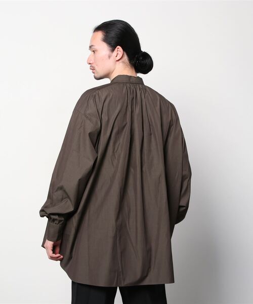 BALLAST ARK（バラストアーク）の「BALLAST ARK / バラストアーク：GATHER SHIRTS：BA05-SH001[AST]（シャツ/ブラウス・メンズ・ダークブラウン/ホワイト系その他・FREE）」の4枚目の写真