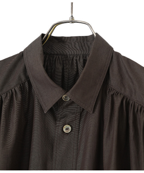 BALLAST ARK（バラストアーク）の「BALLAST ARK / バラストアーク：GATHER SHIRTS：BA05-SH001[AST]（シャツ/ブラウス・メンズ・ダークブラウン/ホワイト系その他・FREE）」の6枚目の写真