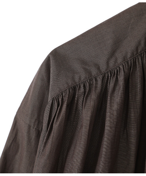 BALLAST ARK（バラストアーク）の「BALLAST ARK / バラストアーク：GATHER SHIRTS：BA05-SH001[AST]（シャツ/ブラウス・メンズ・ダークブラウン/ホワイト系その他・FREE）」の7枚目の写真