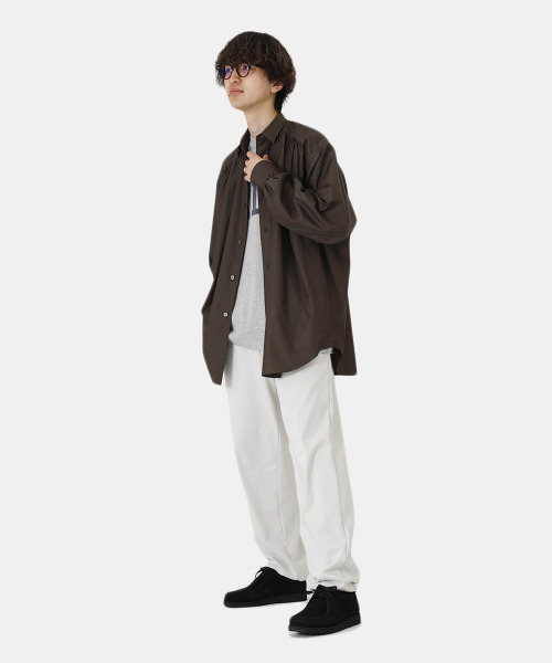 BALLAST ARK（バラストアーク）の「BALLAST ARK / バラストアーク：GATHER SHIRTS：BA05-SH001[AST]（シャツ/ブラウス・メンズ・ダークブラウン/ホワイト系その他・FREE）」の15枚目の写真