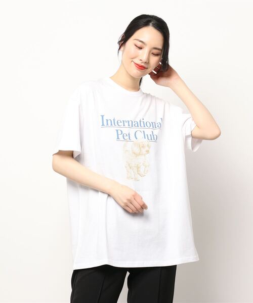 ADAM ET ROPE'(アダムエロペ)の「【THE OPEN PRODUCT】PET T-SHIRTS(Tシャツ/カットソー・レディース・スミクロ/カーキ/ホワイト・1)」の15枚目の写真