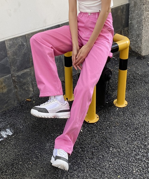 ANOTHER S（アナザーエス）の「ストレートカラーデニムパンツ（デニムパンツ・レディース・グリーン/ピンク/ブラウン/ブルー/グレー/ホワイト・L/M/S）」の6枚目の写真