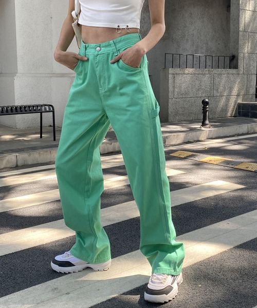 ANOTHER S（アナザーエス）の「ストレートカラーデニムパンツ（デニムパンツ・レディース・グリーン/ピンク/ブラウン/ブルー/グレー/ホワイト・L/M/S）」の16枚目の写真