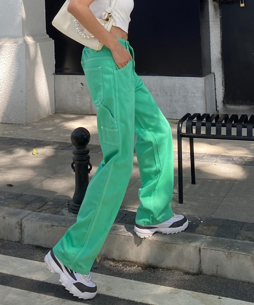 ANOTHER S（アナザーエス）の「ストレートカラーデニムパンツ（デニムパンツ・レディース・グリーン/ピンク/ブラウン/ブルー/グレー/ホワイト・L/M/S）」の18枚目の写真