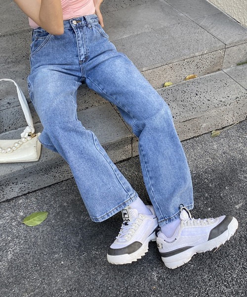 ANOTHER S（アナザーエス）の「ストレートカラーデニムパンツ（デニムパンツ・レディース・グリーン/ピンク/ブラウン/ブルー/グレー/ホワイト・L/M/S）」の13枚目の写真