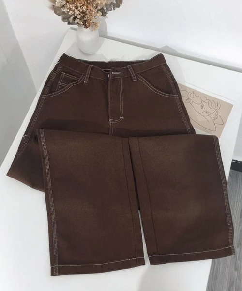 ANOTHER S（アナザーエス）の「ストレートカラーデニムパンツ（デニムパンツ・レディース・グリーン/ピンク/ブラウン/ブルー/グレー/ホワイト・L/M/S）」の7枚目の写真