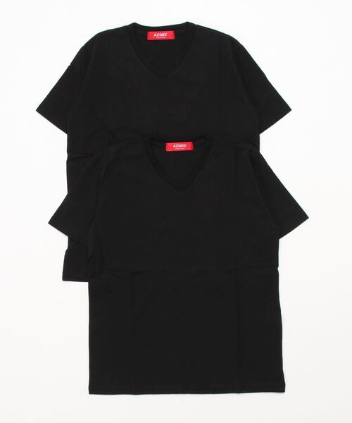 VIBGYOR(ヴィブジョー)の「ポケット付きVネックTEE(BL)(Tシャツ/カットソー・メンズ・ホワイト/ブラック・MEDIUM/LARGE)」の1枚目の写真
