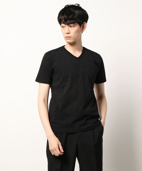 VIBGYOR(ヴィブジョー)の「ポケット付きVネックTEE(BL)(Tシャツ/カットソー・メンズ・ホワイト/ブラック・MEDIUM/LARGE)」の5枚目の写真