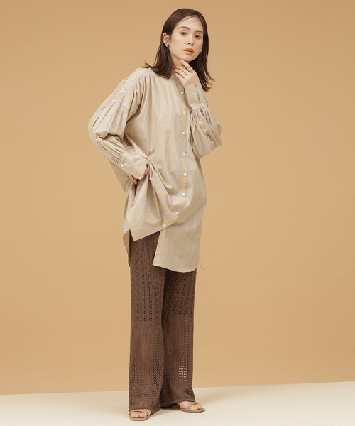 NANO universe（ナノユニバース）の「LB.03/ラッセルニットフレアパンツ（その他パンツ・レディース・ベージュ/ブラウン/イエロー・Ⅰ/Ⅱ）」の21枚目の写真