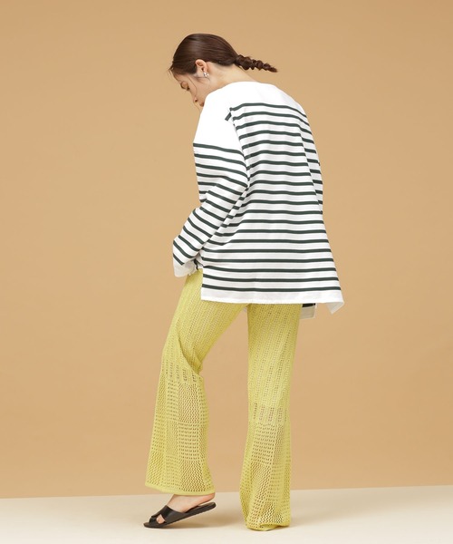 NANO universe（ナノユニバース）の「LB.03/ラッセルニットフレアパンツ（その他パンツ・レディース・ベージュ/ブラウン/イエロー・Ⅰ/Ⅱ）」の13枚目の写真