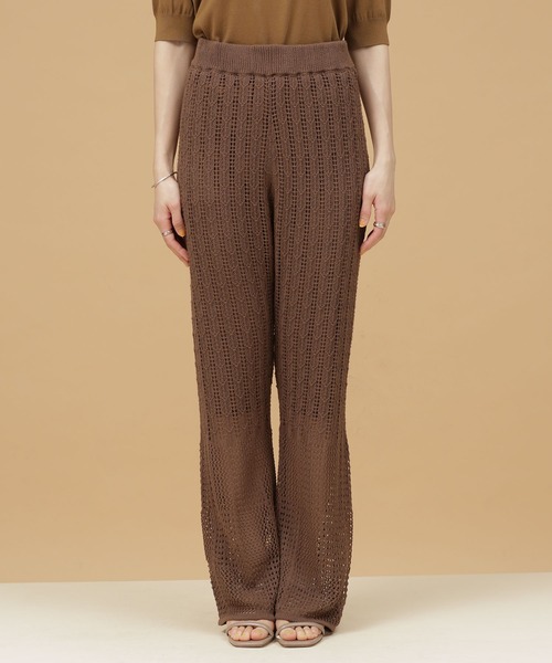 NANO universe（ナノユニバース）の「LB.03/ラッセルニットフレアパンツ（その他パンツ・レディース・ベージュ/ブラウン/イエロー・Ⅰ/Ⅱ）」の12枚目の写真