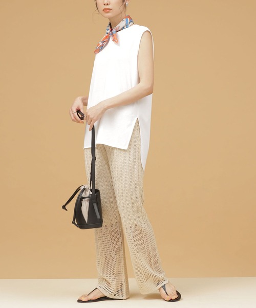 NANO universe（ナノユニバース）の「LB.03/ラッセルニットフレアパンツ（その他パンツ・レディース・ベージュ/ブラウン/イエロー・Ⅰ/Ⅱ）」の8枚目の写真