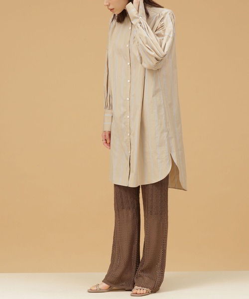 NANO universe（ナノユニバース）の「LB.03/ラッセルニットフレアパンツ（その他パンツ・レディース・ベージュ/ブラウン/イエロー・Ⅰ/Ⅱ）」の7枚目の写真