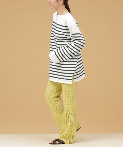 NANO universe（ナノユニバース）の「LB.03/ラッセルニットフレアパンツ（その他パンツ・レディース・ベージュ/ブラウン/イエロー・Ⅰ/Ⅱ）」の5枚目の写真