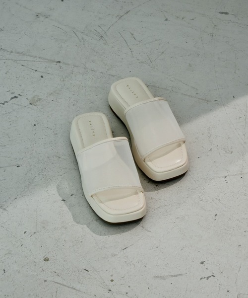 RETRO GIRL（レトロガール）の「厚底シアーサンダル（サンダル・レディース・オフホワイト/ブラック/グリーン・M/L）」の2枚目の写真