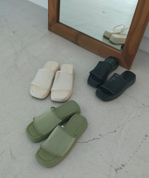 RETRO GIRL（レトロガール）の「厚底シアーサンダル（サンダル・レディース・オフホワイト/ブラック/グリーン・M/L）」の10枚目の写真
