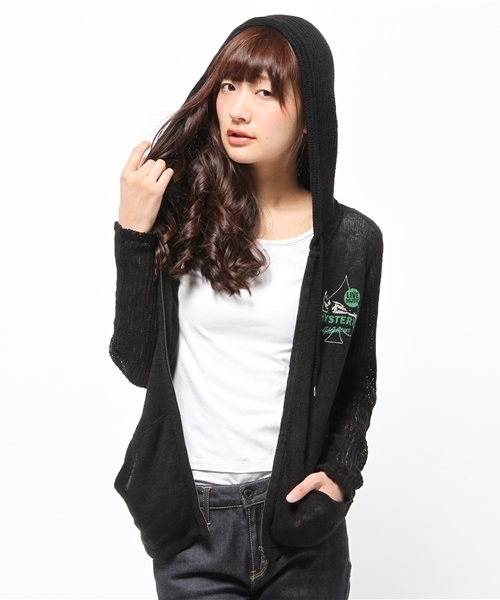 HYSTERIC GLAMOUR（ヒステリックグラマー）の「COCKTAIL LOUNGE pt PK（パーカー・レディース・ホワイト/ネイビー/ブラック・FREE）」の2枚目の写真