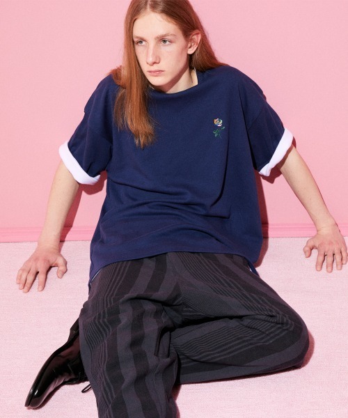 rehacer(レアセル)の「rehacer : Rainbow Rose Wide CS / レインボーローズ ワイドカットソー(Tシャツ/カットソー・メンズ・ネイビー/グリーン/ブラック/ホワイト・X-LARGE/LARGE/MEDIUM/SMALL)」の13枚目の写真