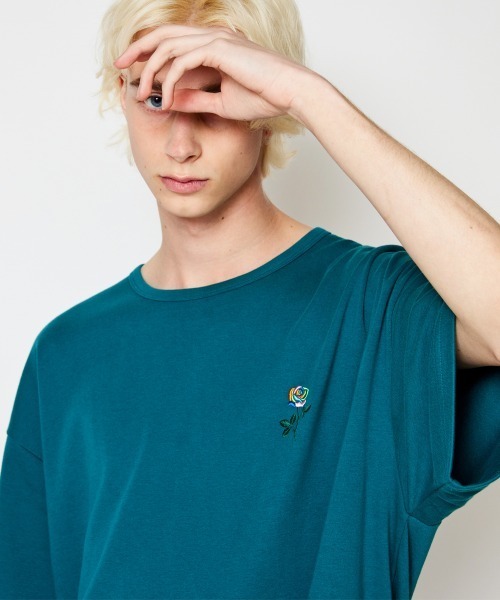 rehacer(レアセル)の「rehacer : Rainbow Rose Wide CS / レインボーローズ ワイドカットソー(Tシャツ/カットソー・メンズ・ネイビー/グリーン/ブラック/ホワイト・X-LARGE/LARGE/MEDIUM/SMALL)」の15枚目の写真