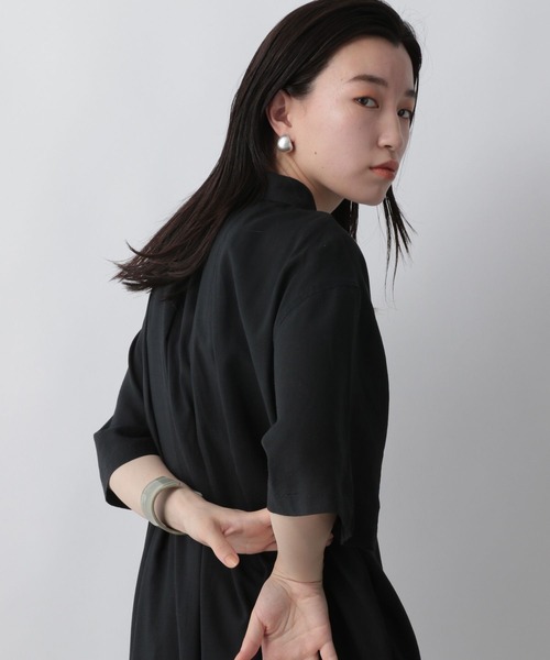 LOWRYS FARM（ローリーズファーム）の「レーヨンシャツワンピース　281273（シャツワンピース・レディース・ブラック/アイボリー/ブルー・FREE）」の7枚目の写真