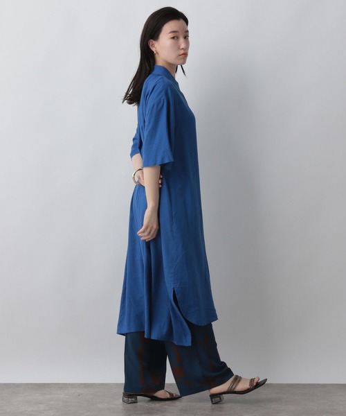 LOWRYS FARM（ローリーズファーム）の「レーヨンシャツワンピース　281273（シャツワンピース・レディース・ブラック/アイボリー/ブルー・FREE）」の9枚目の写真