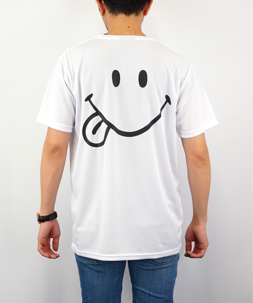 Burner（バーナー）の「【GROOVY STORE】スマイル Tシャツ ハニカム メッシュ   COOL&DRY”吸水速乾”（Tシャツ/カットソー・メンズ・ブラック/イエロー/ネイビー/ホワイト・M/LL/L）」の5枚目の写真
