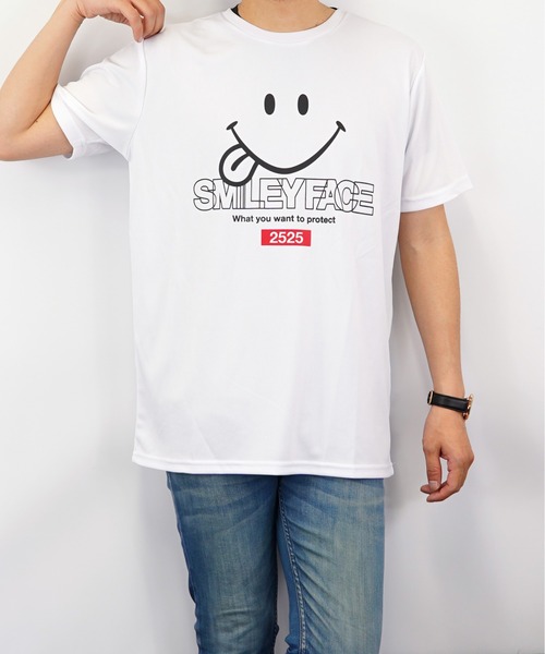 Burner（バーナー）の「【GROOVY STORE】スマイル Tシャツ ハニカム メッシュ   COOL&DRY”吸水速乾”（Tシャツ/カットソー・メンズ・ブラック/イエロー/ネイビー/ホワイト・M/LL/L）」の7枚目の写真