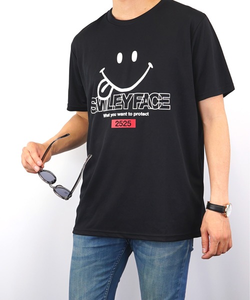 Burner（バーナー）の「【GROOVY STORE】スマイル Tシャツ ハニカム メッシュ   COOL&DRY”吸水速乾”（Tシャツ/カットソー・メンズ・ブラック/イエロー/ネイビー/ホワイト・M/LL/L）」の14枚目の写真
