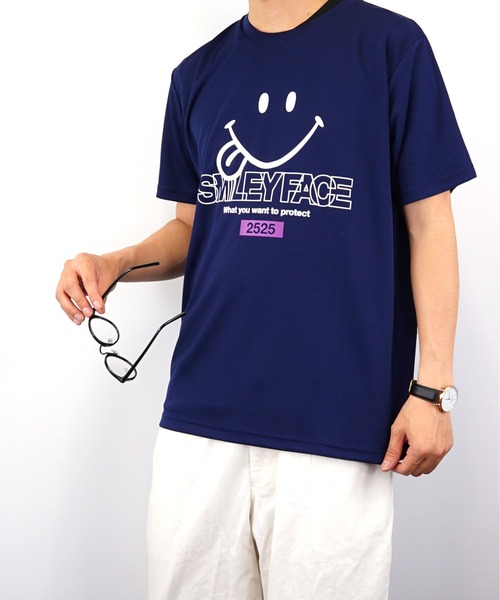 Burner（バーナー）の「【GROOVY STORE】スマイル Tシャツ ハニカム メッシュ   COOL&DRY”吸水速乾”（Tシャツ/カットソー・メンズ・ブラック/イエロー/ネイビー/ホワイト・M/LL/L）」の19枚目の写真