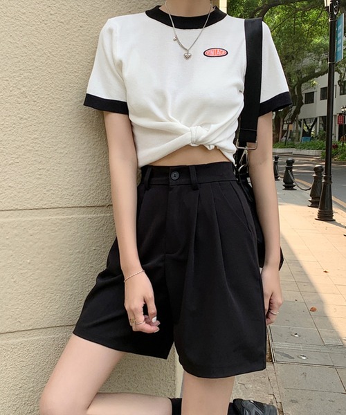 leune（ルネ）の「【leune】ハイウエストハーフパンツ（その他パンツ 