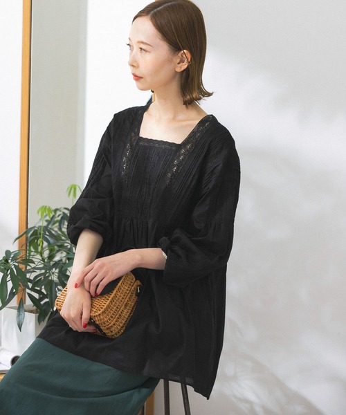 URBAN RESEARCH - アーバンリサーチROSSO  フロントピンタックブラウス URBAN RESEARCH ROSSO / アーバンリサーチ ロッソ F by ROSSO