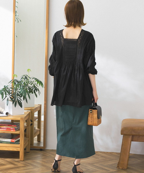 新品タグ付　URBAN RESEARCH ROSSO ピンタックレースブラウス URBAN RESEARCH ROSSO（アーバンリサーチロッソ）の「ピンタック