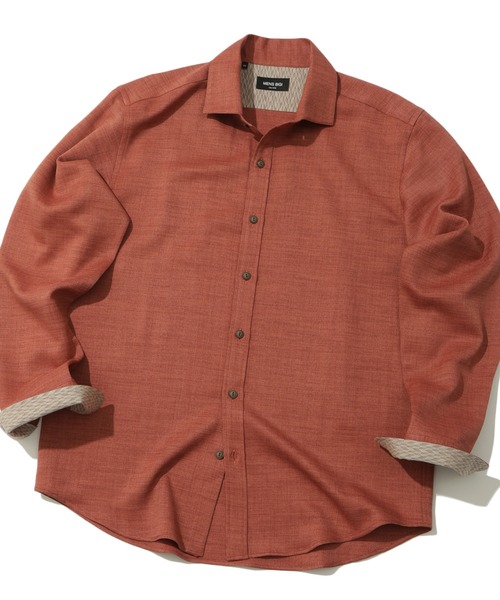 MEN'S BIGI(メンズビギ)の「【Reflax】スラブツイルシャツ(シャツ/ブラウス・メンズ・ベージュ/ネイビー/イエロー/レンガ・01/02/03/04)」の4枚目の写真