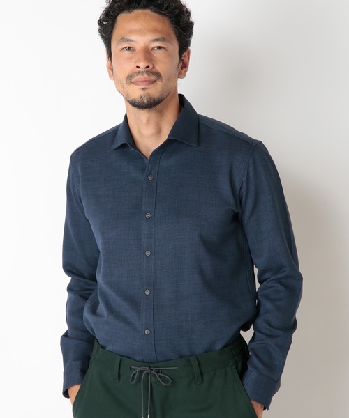 MEN'S BIGI(メンズビギ)の「【Reflax】スラブツイルシャツ(シャツ/ブラウス・メンズ・ベージュ/ネイビー/イエロー/レンガ・01/02/03/04)」の5枚目の写真