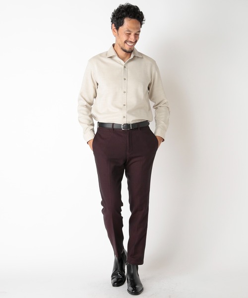 MEN'S BIGI(メンズビギ)の「【Reflax】スラブツイルシャツ(シャツ/ブラウス・メンズ・ベージュ/ネイビー/イエロー/レンガ・01/02/03/04)」の15枚目の写真