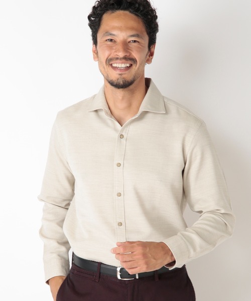 MEN'S BIGI(メンズビギ)の「【Reflax】スラブツイルシャツ(シャツ/ブラウス・メンズ・ベージュ/ネイビー/イエロー/レンガ・01/02/03/04)」の9枚目の写真