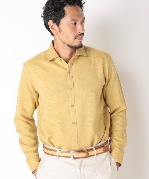MEN'S BIGI(メンズビギ)の「【Reflax】スラブツイルシャツ(シャツ/ブラウス・メンズ・ベージュ/ネイビー/イエロー/レンガ・01/02/03/04)」の10枚目の写真