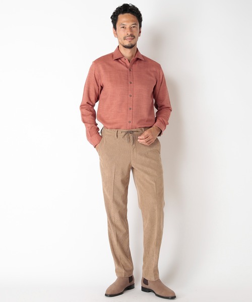 MEN'S BIGI(メンズビギ)の「【Reflax】スラブツイルシャツ(シャツ/ブラウス・メンズ・ベージュ/ネイビー/イエロー/レンガ・01/02/03/04)」の14枚目の写真